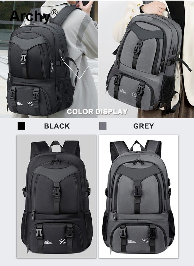 Archy - Expandable Capacity Travel Backpack for Men and Women Laptop Interlayer Backpack Schoolbag with USB Port Large Capacity Men's Daypack Outdoor Climbing Rucksack Sports Camping Hiking Backpack - Image 1