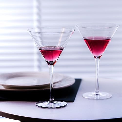 BACLIFE Handblown Crystal Martini Glasses Set of 4-9.5 oz Coupe Glass Set with Stem - Elegant Cocktail Glasses for Bar, Margarita, Cosmopolitan, Manhattan, Gimlet - Unique Gift for Mother’s Day - Image 5