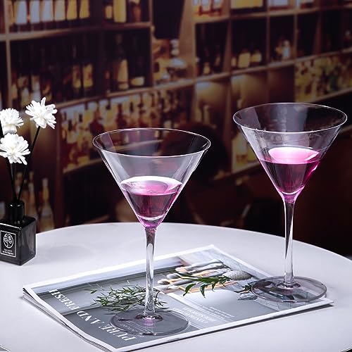 BACLIFE Handblown Crystal Martini Glasses Set of 4-9.5 oz Coupe Glass Set with Stem - Elegant Cocktail Glasses for Bar, Margarita, Cosmopolitan, Manhattan, Gimlet - Unique Gift for Mother’s Day - Image 4