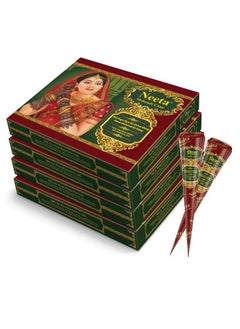 Neeta Mehendi Cones For Hand 12 Pcs In 1 Box (Pack Of 4) Bridal Mehndi Cones Natural Mehendi Cone For Wedding, Hand Designing, Reddish Brown Color Long Lasting Niddle Cones For Women  - Image 1