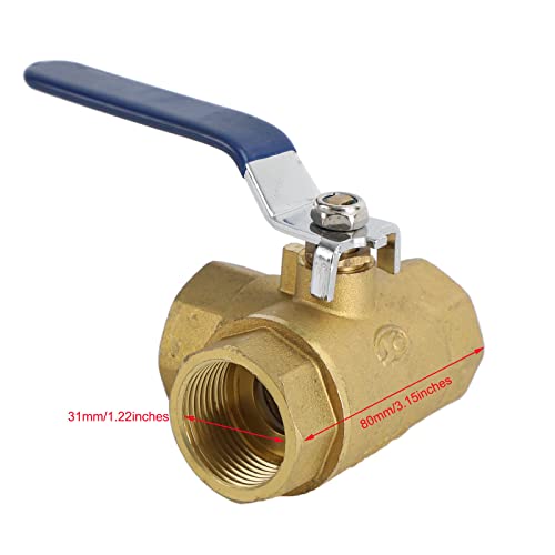 Areyourshop 1 DN25 3 Way Ball Valve Three T Port NPT Brass Female Type For Water Oil 1 Inch Brass Ball Valve - Image 3
