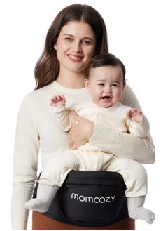 Hip Seat Baby Carrier - Adjustable Waistband with Original 3D Belly Protector, Ergonomic Carrier with Various Pockets for Newborns & Toddlers up to 45lbs