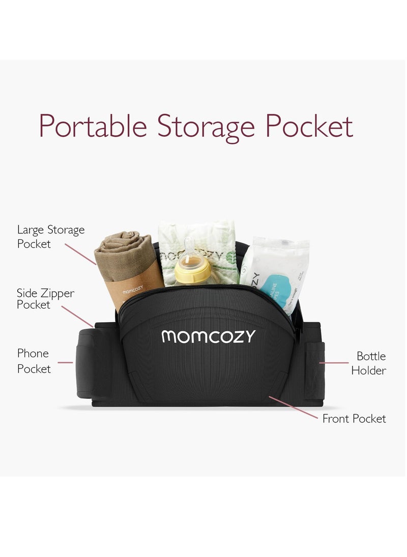 Momcozy - Hip Seat Baby Carrier - Adjustable Waistband with Original 3D Belly Protector, Ergonomic Carrier with Various Pockets for Newborns & Toddlers up to 45lbs - Image 1