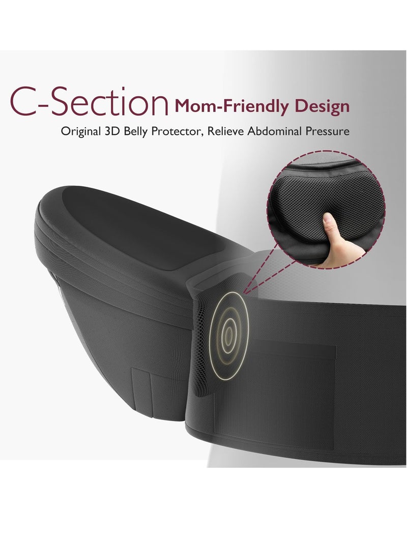 Momcozy - Hip Seat Baby Carrier - Adjustable Waistband with Original 3D Belly Protector, Ergonomic Carrier with Various Pockets for Newborns & Toddlers up to 45lbs - Image 1