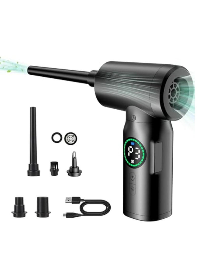 SOLARAE Compressed Air Duster, Electric Air Duster, Portable Cordless Air Blower, 3-Gear 80000RPM, Rechargeable Cordless Air Blower for Keyboard Electric Devices Cleaning, No Canned Air Dusters - Image 1