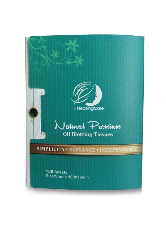 PleasingCare Natural Bamboo Charcoal Oil Absorbing Tissues - 100 Counts, Easy Take Out Design - Top Oil Blotting Paper, Premium Handy Face Blotting Sheets - Facial Skin Care or Make Up Must Have! - Image 1