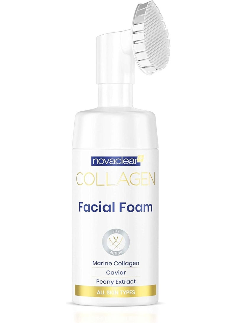 Novaclear Collagen Facial Foam 100ml – Anti-Aging Face Wash with Marine Collagen, Caviar & Botanical Extracts