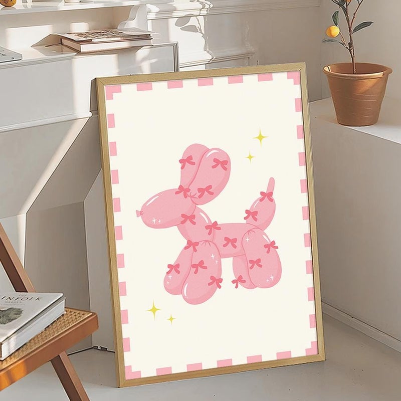 TNESSENTIAL Pink Bow Balloon Dog Art Canvas Poster, Trendy Wall Art, Apartment Aesthetic Decor, Retro Home Decor, Printed Gift - Image 4