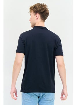 833 POLICE Men Regular Fit Brand Logo Short Sleeve Polo Shirt, Dark Navy  - Image 4