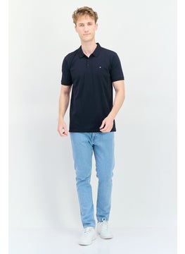 833 POLICE Men Regular Fit Brand Logo Short Sleeve Polo Shirt, Dark Navy  - Image 2