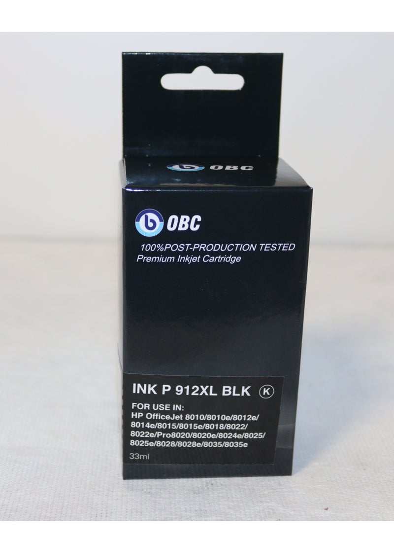 OBC Compatible Black Printer Ink Cartridge Replacement for INK P 912XL; Prints up to 800 pages with professional-quality text and color. - Image 1