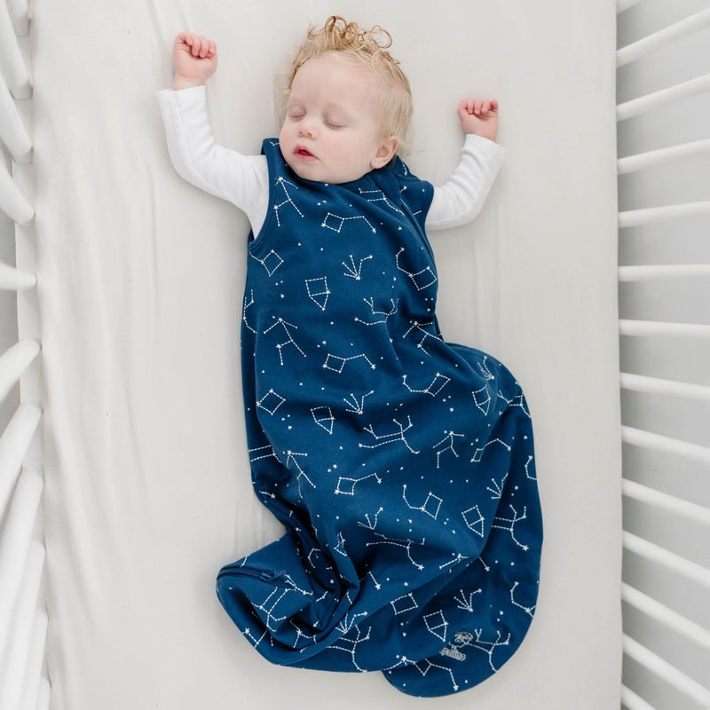 Woolino Merino Wool and Organic Cotton Baby Sleep Bag - 4 Season Classic Sleep Sack - Two-Way Zipper Sleeping Bag for Baby and Toddler - 18-36 Months - Night Sky - Image 5