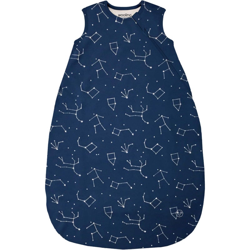 Woolino Merino Wool and Organic Cotton Baby Sleep Bag - 4 Season Classic Sleep Sack - Two-Way Zipper Sleeping Bag for Baby and Toddler - 18-36 Months - Night Sky - Image 2