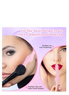 Excefore 5 in 1 Eyeliner Stencils for Eyes, 2 Pcs Multifunctional Winged Eyeliner tool, Reusable Applicator Guide Makeup Tool, for Beginners Winged Eyeliner, Defined Eyebrow, Face Contour and Lip Line  - Image 4
