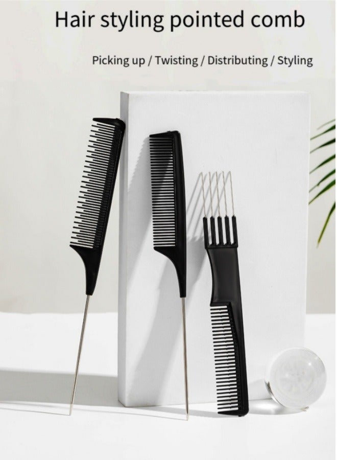 3 قطع من الإبر الفولاذية لصبغ مشط ذيل مدبب ومشط تصفيف الشعر ومشط خاص للشعر المستعار ومشط أسنان فولاذي - Image 2