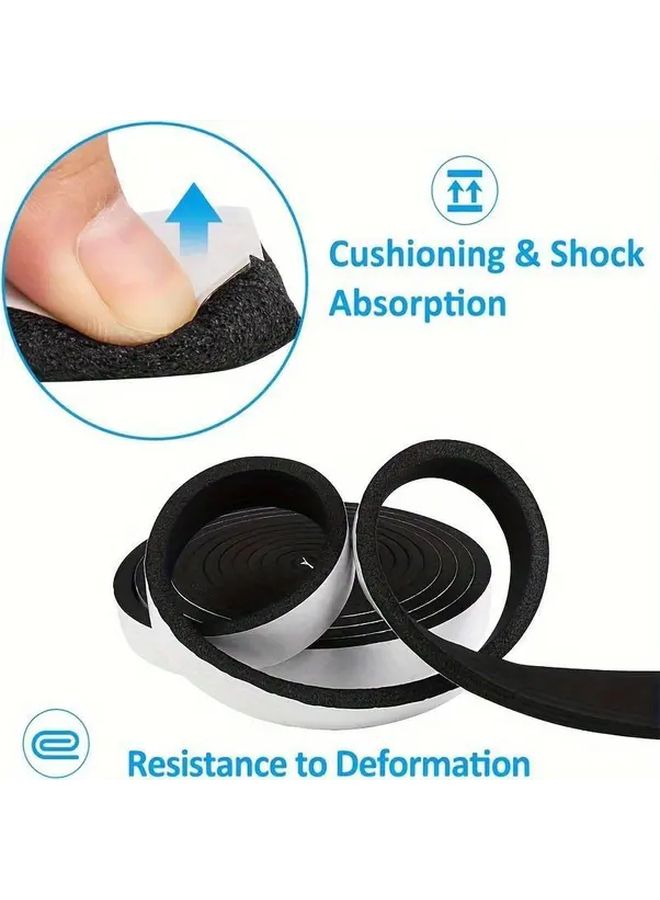 شريط مطاطي رغوي أسود 25 مم × 20 مم × 5 م ذاتي اللصق لحشو الطقس لعزل الصوت - Image 4