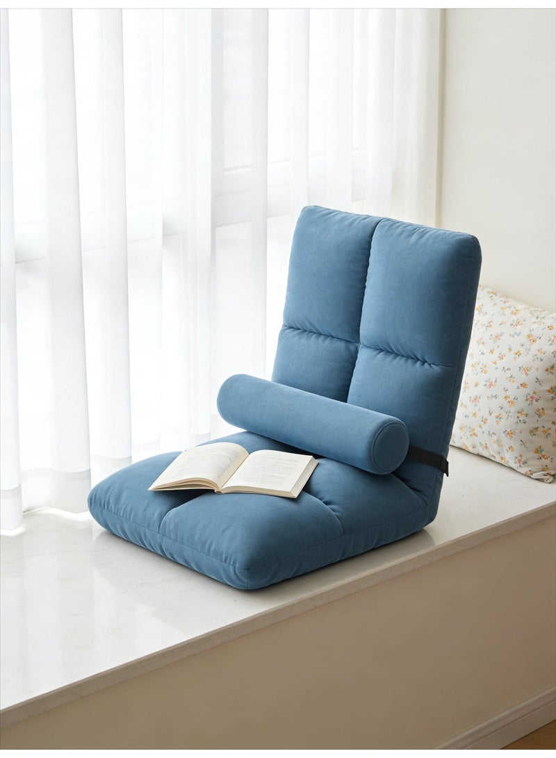CKIKH Folding Adjustable Floor Chair with Backrest & Pillow, Breathable Lazy Sofa for Bed & Tatami, 5-Position Back Support for Reading, Gaming, Meditation (Adults & Kids) - Image 3