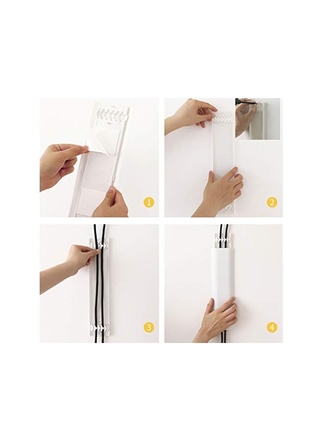 promass Wall TV Trunking Cable Cover, Length 11.7 Inch Wall Raceway Wall Mount TV Cable Concealer Cord Cover Management Paintable Cord Raceway Conceal Kit To Hide Cables, Cords (4 PCS) - Image 4