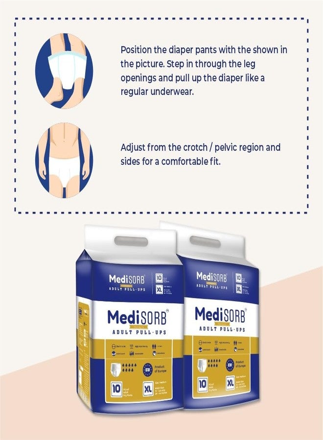 MediSORB Adult Diaper Pants | ExtraLarge (XL) |Waist 147-172 cm (58-68 inches) |High Absorbency 15 Hrs |Rash-Free |Leakproof |Breathable |Odourless |Elastic Waist |Men & Women | 10 Units, Pack of 1 - Image 5
