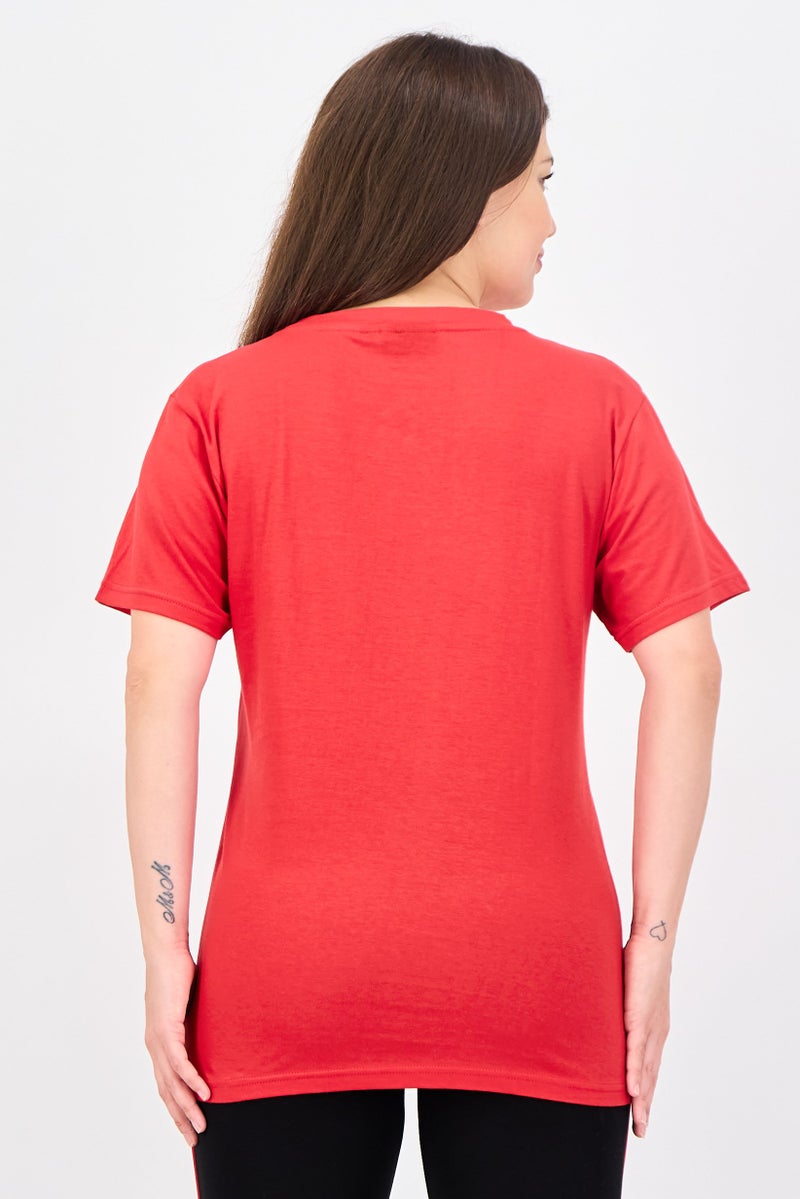 FILA Women Sportswear Fit Short Sleeve Training T-Shirt, Red - Image 4