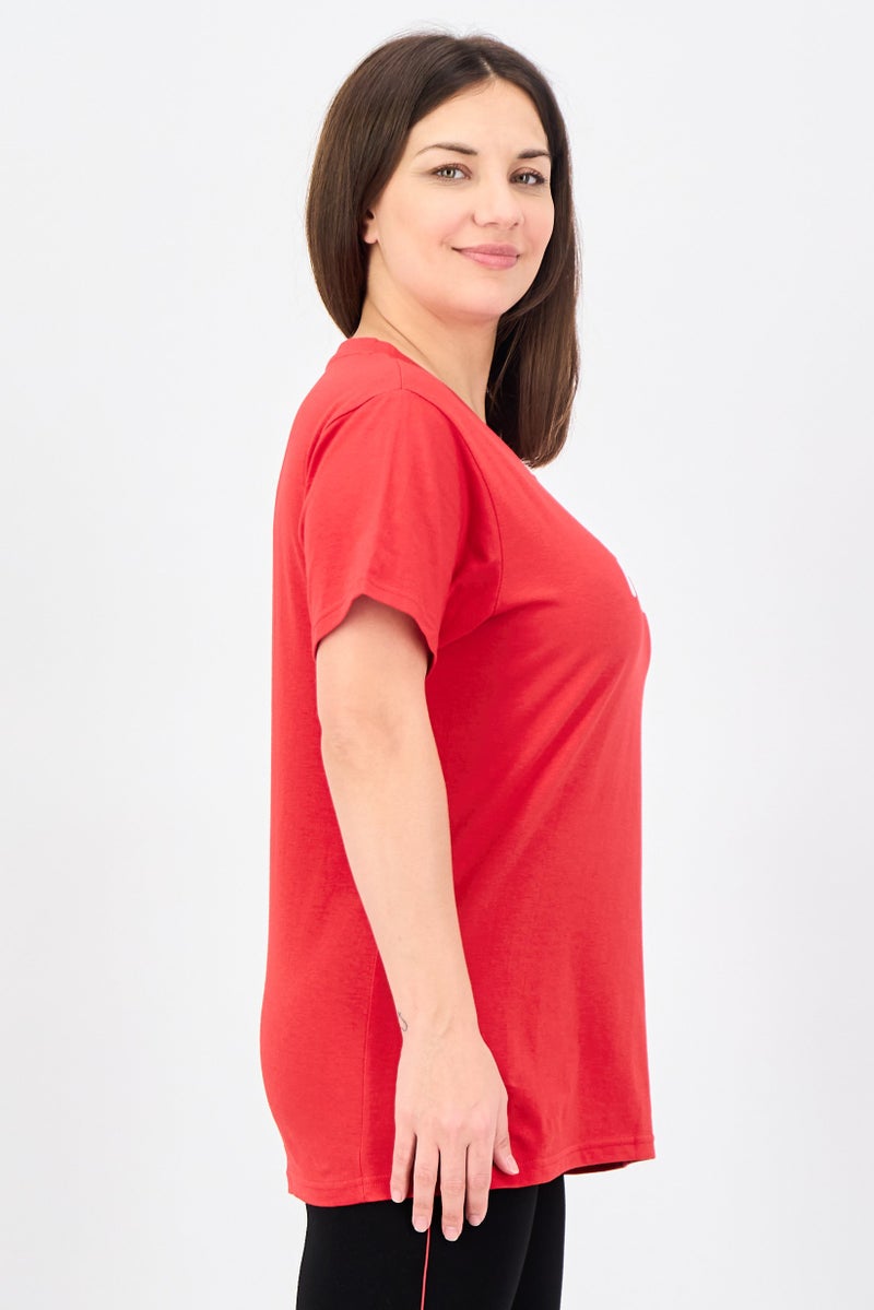 FILA Women Sportswear Fit Short Sleeve Training T-Shirt, Red - Image 2