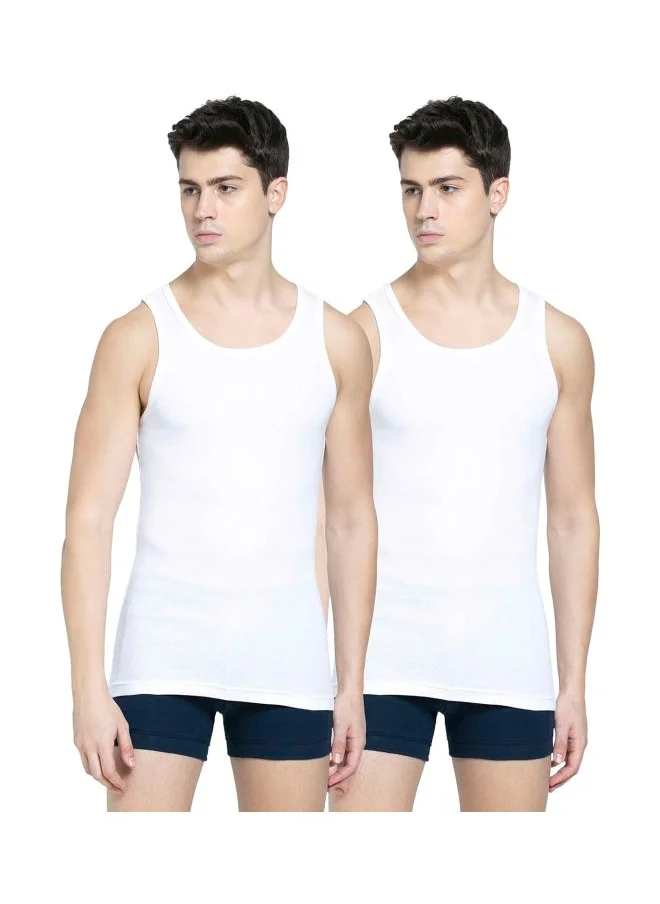 جوكي Jockey 8823 Men Super Combed Cotton Rib Round Neck Sleeveless Vest with Stay Fresh Properties Pack of 2