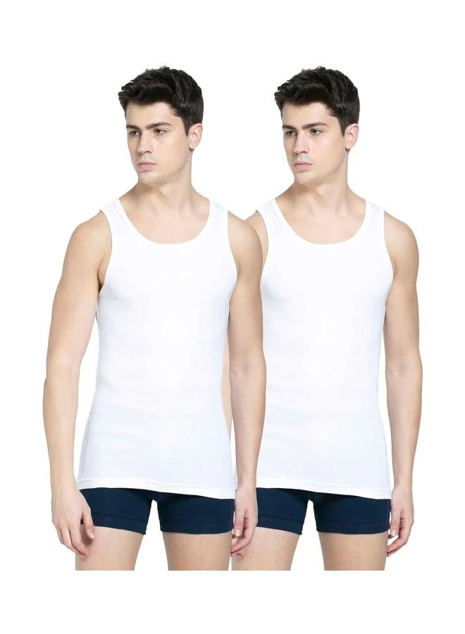 JOCKEY 8823 Men Super Combed Cotton Rib Round Neck Sleeveless Vest with Stay Fresh Properties Pack of 2