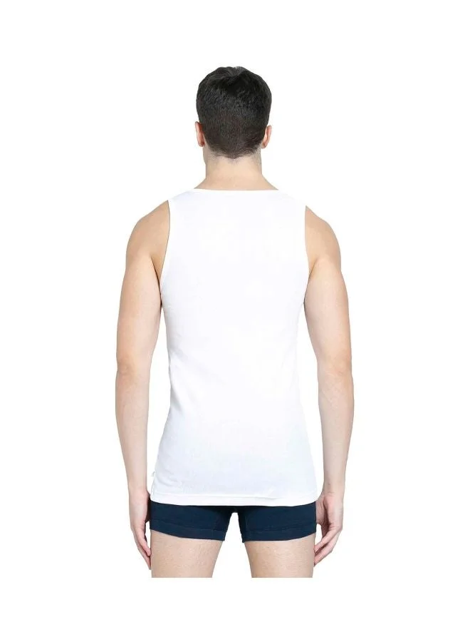 Jockey  8823 Men Super Combed Cotton Rib Round Neck Sleeveless Vest with Stay Fresh Properties Pack of 2 for Men | Best Price UAE