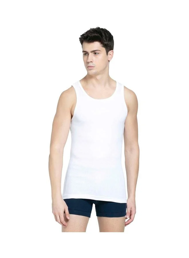 Jockey  8823 Men Super Combed Cotton Rib Round Neck Sleeveless Vest with Stay Fresh Properties Pack of 2 for Men | Best Price UAE