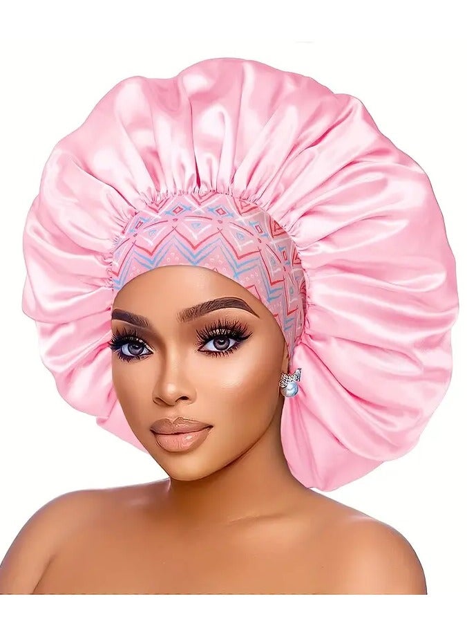 Goolsky Large Reusable Shower Caps - Waterproof Bath Hair Hats for Women and Ladies with Elastic Band for Spa and Salon - Easy to Use and Clean - Image 1