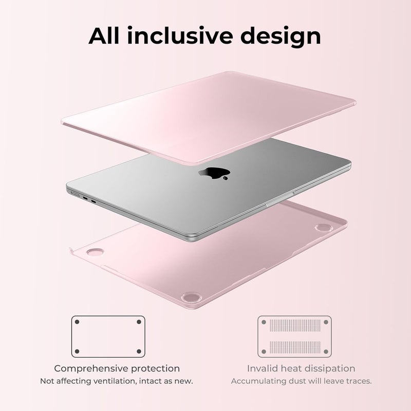 Case Compatible for Macbook Air 15/15.3 inch M5 M4 M3 M2 A3448 A3241 A3114 A2941,2026 2025-2023 Release,[Ultra-thin] Translucent Matte Protective Hard Shell Cover,[Original Texture] - Pink - Image 5