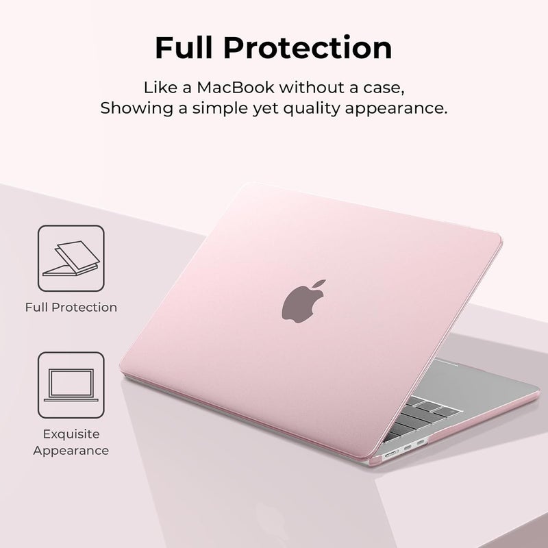 Case Compatible for Macbook Air 15/15.3 inch M5 M4 M3 M2 A3448 A3241 A3114 A2941,2026 2025-2023 Release,[Ultra-thin] Translucent Matte Protective Hard Shell Cover,[Original Texture] - Pink - Image 3