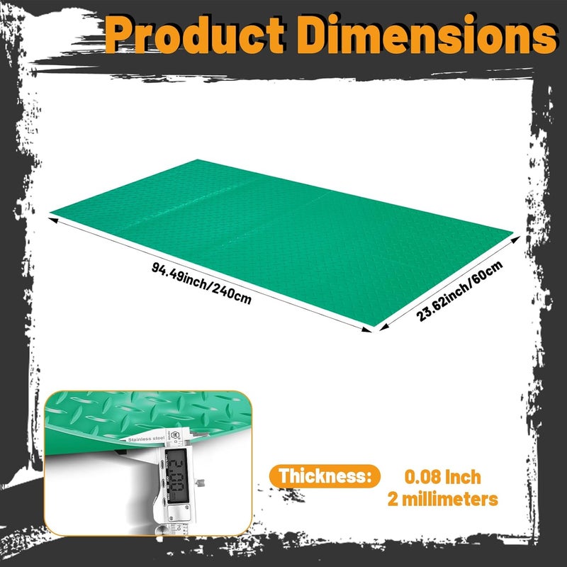 ARQRHTLY Workbench Mat, PVC Work Bench Mat with Non-Slip Texture, 2mm Thick Scratch & Stain Resistant Surface for Painting, Woodworking, Crafting, Building and Tool Protection (Green, 23.62" x 94.49") - Image 2