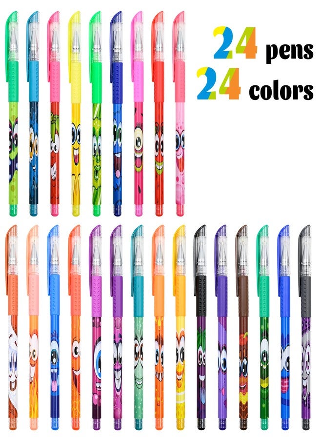 Scentos Scented Gel Pens Set - 24 Pack Neon Colors - Fine Tip Pens for Kids & Adults - Fruity Scents - Fun Art Supplies for Drawing, Coloring, Scrapbooking, Journaling & School - Image 2
