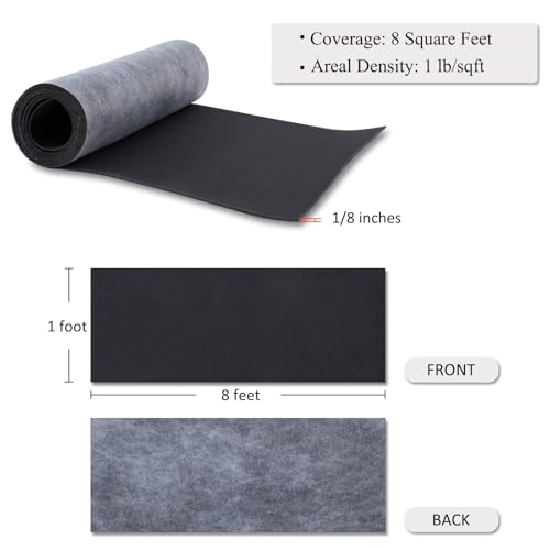TroyStudio Mass Loaded Vinyl Sound Proof Barrier, 1 lb/sqft, 1 x 8 Feet MLV Insulation Sheet, Anti Vibration Deadening Soundproofing Material - Image 2
