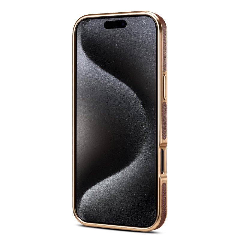 دينيور جراب هاتف من جلد البقر المطلي لهاتف iPhone 17 Pro Max (بني) - Image 3