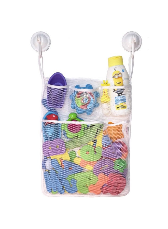 Lilly's Love Bath Toy Storage - Large 14 x 20 inch Bathtub Toy Holder + 2 Locking Hooks, Quick Dry & Easy for Kids to Put Bath Toys Away - Image 1