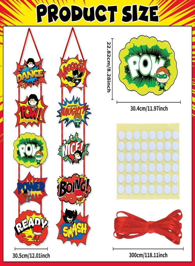 CoCube+ Superhero Party Decorations - Large Fun Hero Action Sign Cardboard Cutouts Porch Sign Banner Wall Door Decor for Kids Birthday Party, Baby Shower, Hero-Themed Events, Back to School Classroom Decor - Image 5