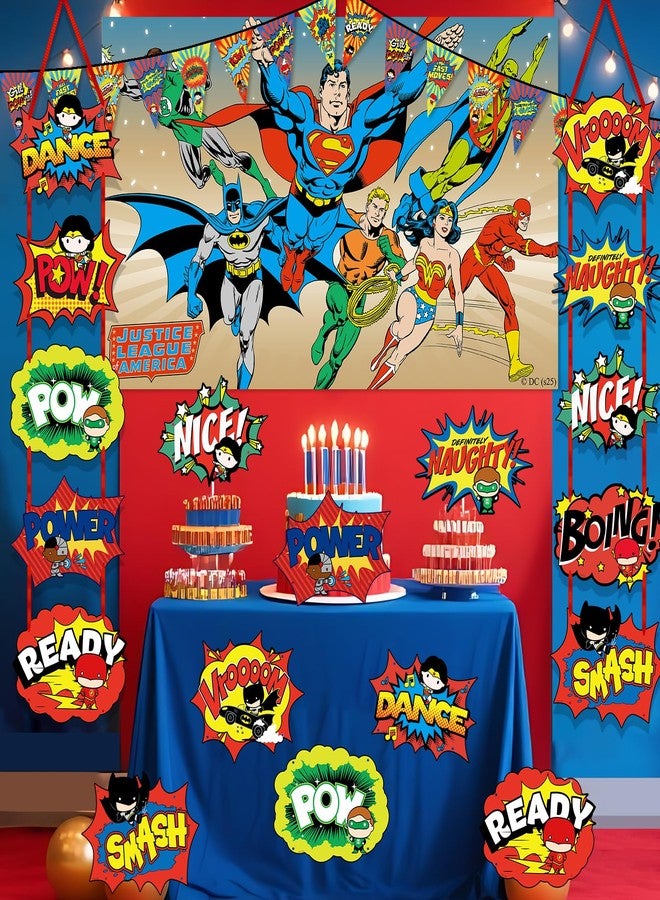 CoCube+ Superhero Party Decorations - Large Fun Hero Action Sign Cardboard Cutouts Porch Sign Banner Wall Door Decor for Kids Birthday Party, Baby Shower, Hero-Themed Events, Back to School Classroom Decor - Image 2
