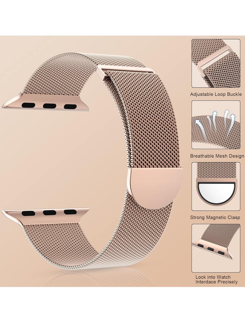 General - Marge Plus for Apple Watch Band Series Ultra 8 7 6 5 4 3 2 1 SE 38mm 40mm 41mm Women and Men, Stainless Steel Mesh Loop Magnetic Clasp Replacement for iWatch Bands - Image 1