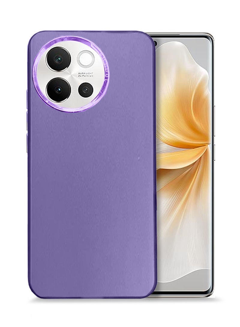 Wtech vivo V40 Lite 5G 2024 SO COOL Series Light Refrative Silicone Protective Raised Plating Camera Lips Bazel - Purple - Image 1