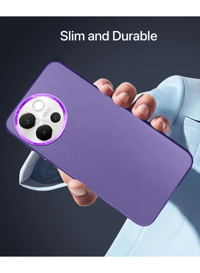 Wtech vivo V40 Lite 5G 2024 SO COOL Series Light Refrative Silicone Protective Raised Plating Camera Lips Bazel - Purple - Image 4