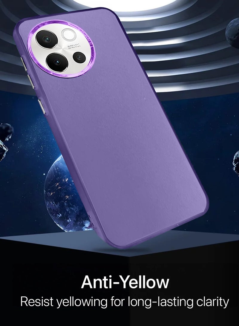 Wtech vivo V40 Lite 5G 2024 SO COOL Series Light Refrative Silicone Protective Raised Plating Camera Lips Bazel - Purple - Image 5