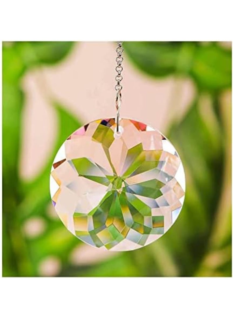 Luckam كرة كريستالية م prism, 2 قطع من زجاج قوس قزح لتعليق النوافذ مع سلسلة لتزيين المنزل والمكتب والحديقة والسيارة - Image 5