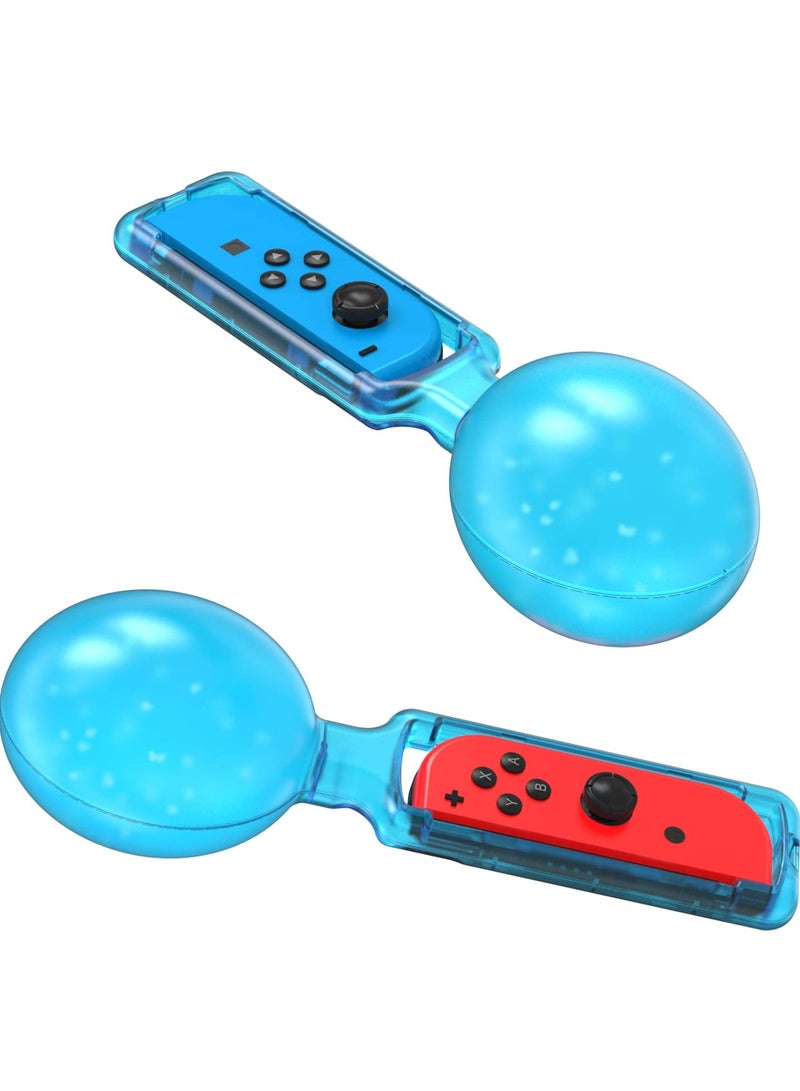 SOLARAE Sand Hammer Switch Hand Grip, Party Central Maracas for Nintendo Switch, Gaming Accessories for Samba De Amigo, Switch Joycons Grips for Samba De Amigo Game (2 Pack) (Glow Blue) - Image 1