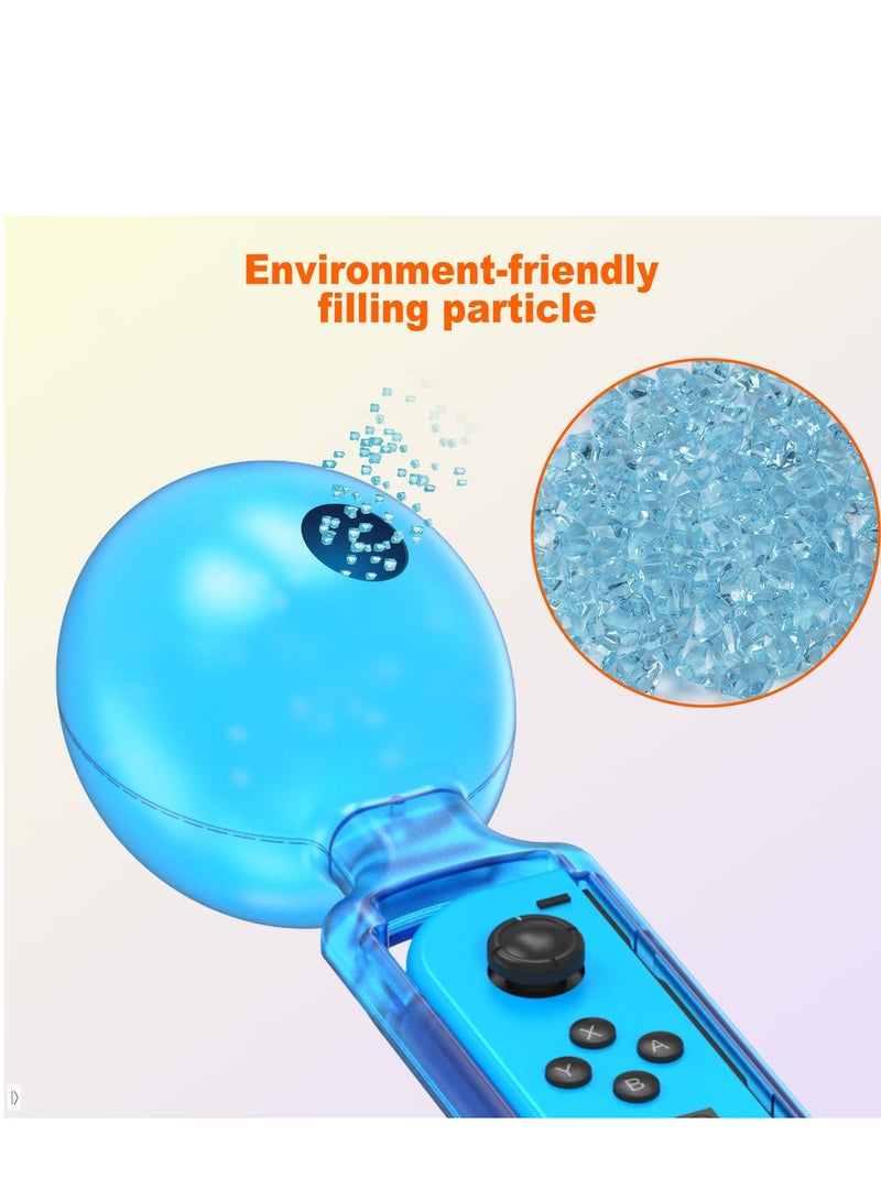 SOLARAE Sand Hammer Switch Hand Grip, Party Central Maracas for Nintendo Switch, Gaming Accessories for Samba De Amigo, Switch Joycons Grips for Samba De Amigo Game (2 Pack) (Glow Blue) - Image 4