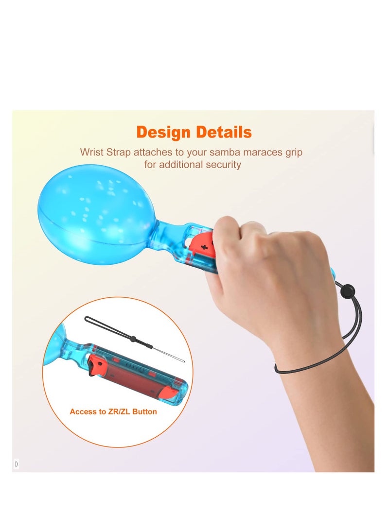 SOLARAE Sand Hammer Switch Hand Grip, Party Central Maracas for Nintendo Switch, Gaming Accessories for Samba De Amigo, Switch Joycons Grips for Samba De Amigo Game (2 Pack) (Glow Blue) - Image 3