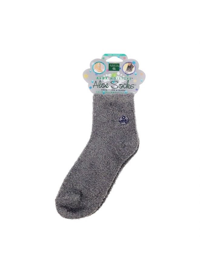 Earth Therapeutics Aloe Vera Socks – Infused with natural aloe vera & Vitamin E – Helps Dry Feet, Cracked Heels, Calluses, Rough Skin, Dead Skin - Grey  - Image 1