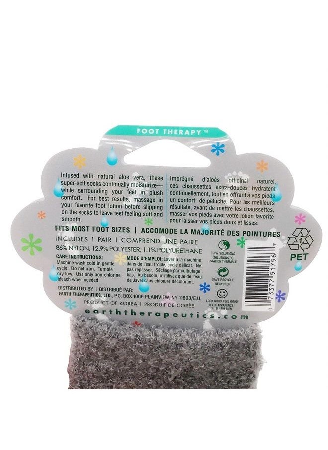 Earth Therapeutics Aloe Vera Socks – Infused with natural aloe vera & Vitamin E – Helps Dry Feet, Cracked Heels, Calluses, Rough Skin, Dead Skin - Grey  - Image 3