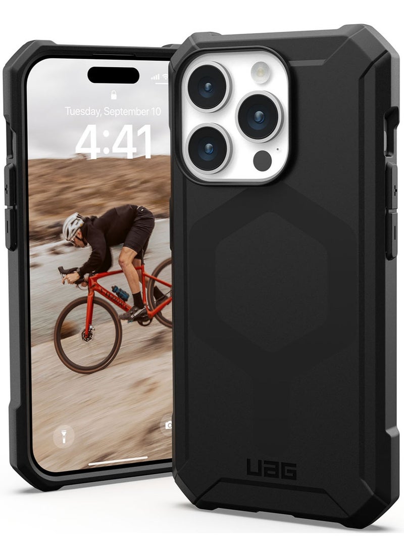 Urban Armor Gear - UAG Essential Armor MagSafe for iPhone 15 Pro Case Cover [15 Feet Drop Tested]  - Black - Image 1